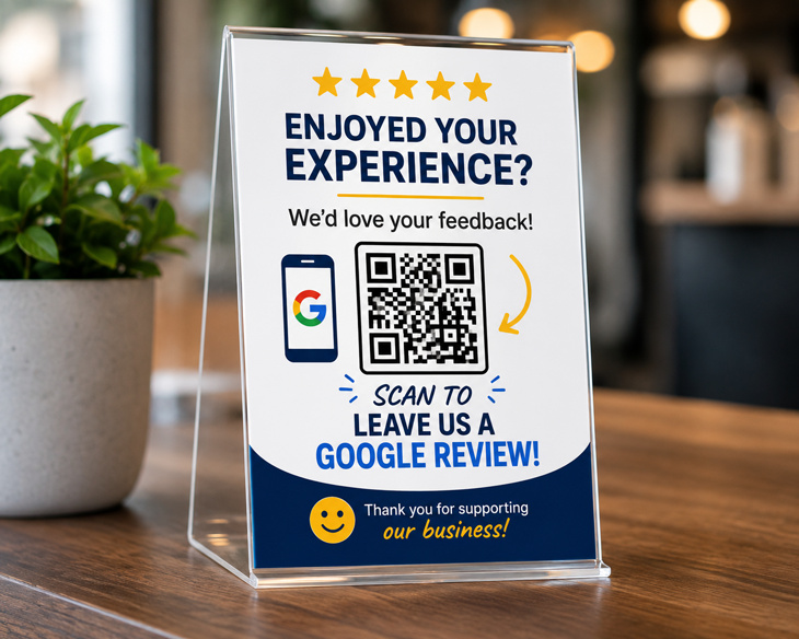 Google Review QR Code Sign Example Google review QR code sign example for collecting customer reviews