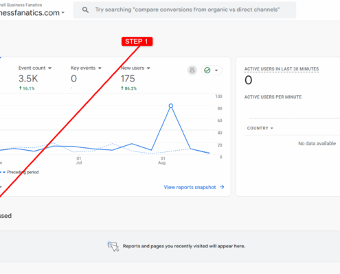 Google Analytics Admin menu screenshot